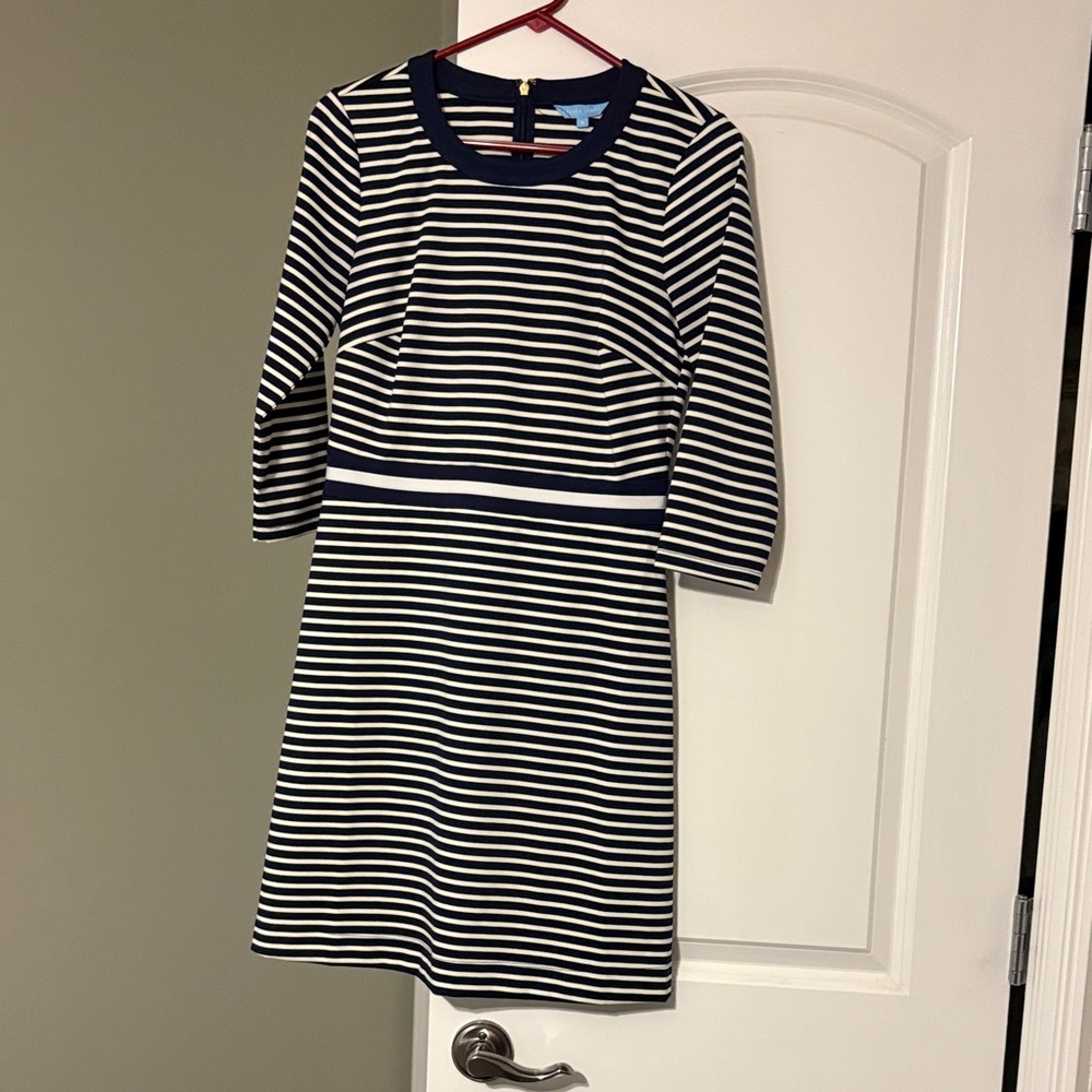 Draper James Small Navy and White Striped Dress